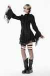 Tattered Silhouette Gothic Shirt with Burnt-Edge Lace IW128