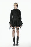 Tattered Silhouette Gothic Shirt with Burnt-Edge Lace IW128