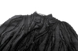 Tattered Silhouette Gothic Shirt with Burnt-Edge Lace IW128