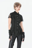 Ruptured Lace-Up Punk Shirt IW139 - Gothlolibeauty