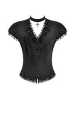 Courtly Cross Gem Gothic Blouse IW140 - Gothlolibeauty