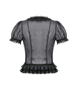 Black Sheer Ruffle Blouse IW141 - Gothlolibeauty