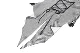 Goth Academy Style Striped Bat Collar Spiderweb Swish Tail Blouse IW149
