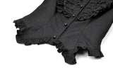 Goth Retro Victorian Lace Ruffle Puff Sleeve Slim Blouse IW150