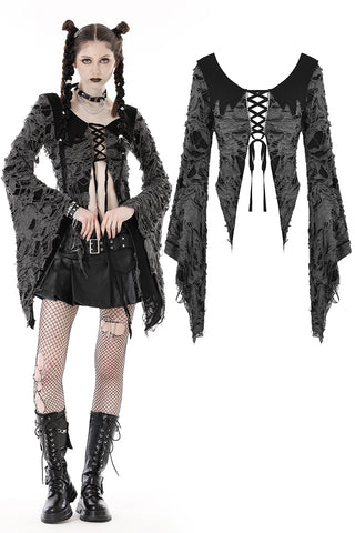 Gothic decadent shredded cardigan JW242