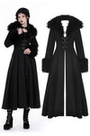 Gothic fur neck and sleeves woolen maxi coat JW256