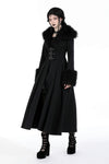 Gothic fur neck and sleeves woolen maxi coat JW256