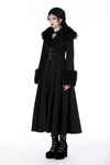 Gothic fur neck and sleeves woolen maxi coat JW256