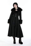 Gothic fur neck and sleeves woolen maxi coat JW256