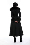 Gothic fur neck and sleeves woolen maxi coat JW256