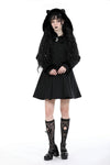 Black lolita cat ear double-breasted woolen long coat JW257