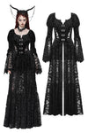 Gothic Embossed Velvet and Lace Long Outwear JW273