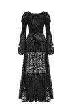 Gothic Embossed Velvet and Lace Long Outwear JW273