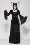 Gothic Embossed Velvet and Lace Long Outwear JW273