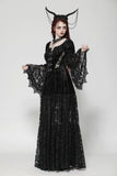 Gothic Embossed Velvet and Lace Long Outwear JW273