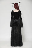 Gothic Embossed Velvet and Lace Long Outwear JW273