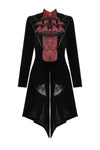 Gothic Red-Black Jacquard Faux Two-Piece Tailcoat JW290