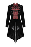 Gothic Red-Black Jacquard Faux Two-Piece Tailcoat JW290