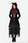 Gothic Red-Black Jacquard Faux Two-Piece Tailcoat JW290