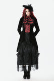 Gothic Red-Black Jacquard Faux Two-Piece Tailcoat JW290