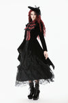 Gothic Red-Black Jacquard Faux Two-Piece Tailcoat JW290
