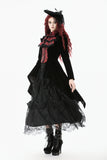 Gothic Red-Black Jacquard Faux Two-Piece Tailcoat JW290