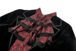Gothic Red-Black Jacquard Faux Two-Piece Tailcoat JW290