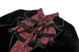 Gothic Red-Black Jacquard Faux Two-Piece Tailcoat JW290