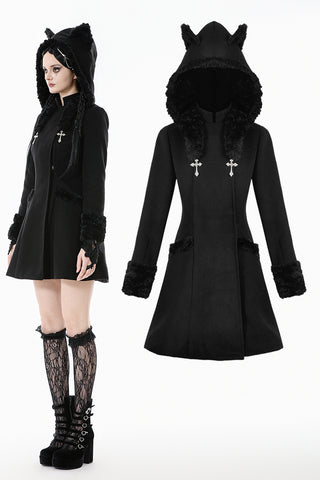 Cute Cat Ear Fuzzy Hoodie Coat JW291