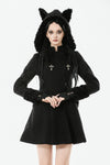 Cute Cat Ear Fuzzy Hoodie Coat JW291