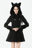 Cute Cat Ear Fuzzy Hoodie Coat JW291