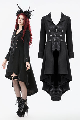 Gothic PU Leather Trench Coat JW295