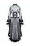 Gothic Retro Sheer Lace Patchwork Deep-V Flare Sleeve Duster JW301