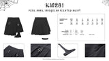 Punk rock irreqular pleated skirt KW281
