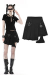 Punk rock irreqular pleated skirt KW281