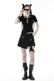 Punk rock irreqular pleated skirt KW281