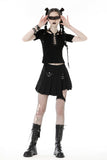 Punk rock irreqular pleated skirt KW281