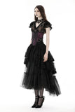 Punk layered frilly high low skirt  KW293