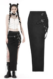 Punk rock metal side bag tight long skirt KW302