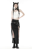 Punk rock metal side bag tight long skirt KW302