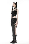 Punk rock metal side bag tight long skirt KW302