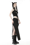 Punk rock metal side bag tight long skirt KW302