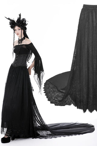 Gothic court frilly tail length skirt KW311