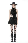 Punk pleated skirt with side bag KW313
