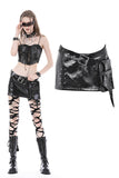 Punk shiny PU pointed nail mini skirt KW326