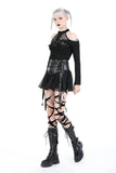Punk rebel PU mesh mini skirt KW331