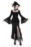 Black mermaid ruffle slim long skirt KW335