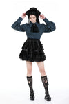 Black lolita frilly layered velvet mini skirt KW339