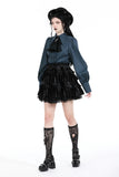 Black lolita frilly layered velvet mini skirt KW339