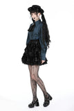 Black lolita frilly layered velvet mini skirt KW339